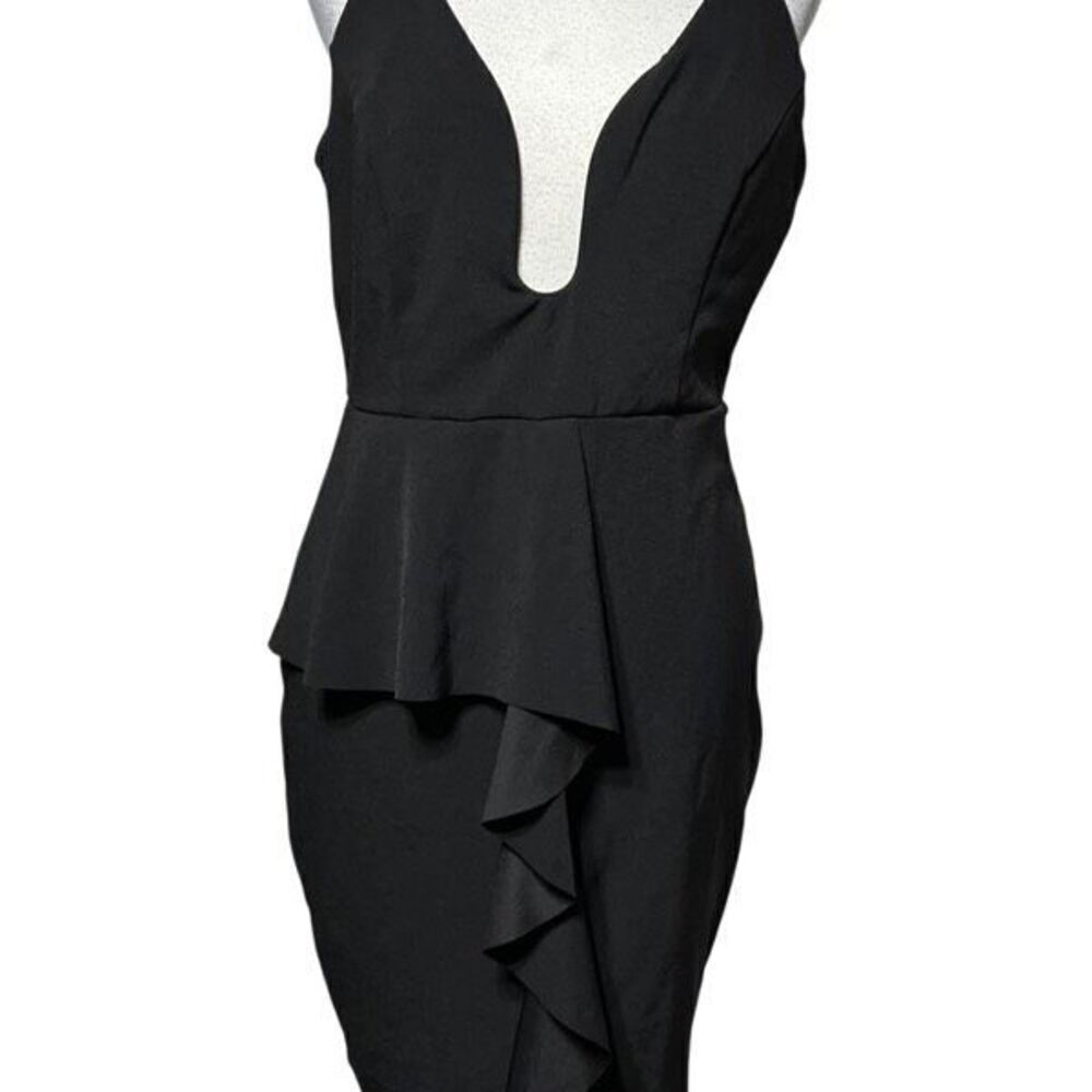 Mystic Los Angeles Sexy Strappy Low Plunging Neckline Little Black Dress Large